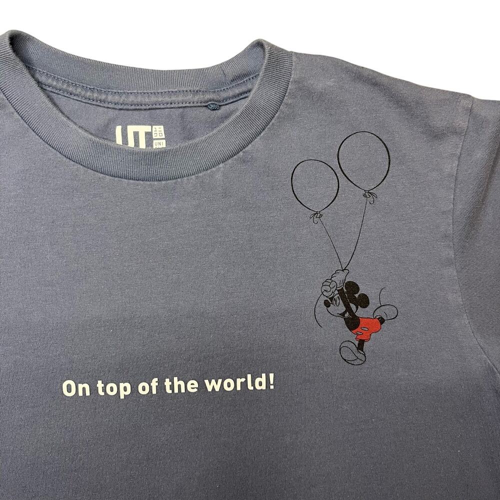 Uniqlo Disney Mickey Mouse Balloon‎ Graphic Tee Blue Cotton Casual Size XS - Picture 4 of 8